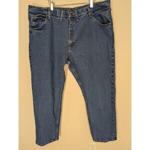 Wrangler Mens Jeans Five Star Relaxed Fit Flex 44x30 Dark Wash Denim 1097FXVMD